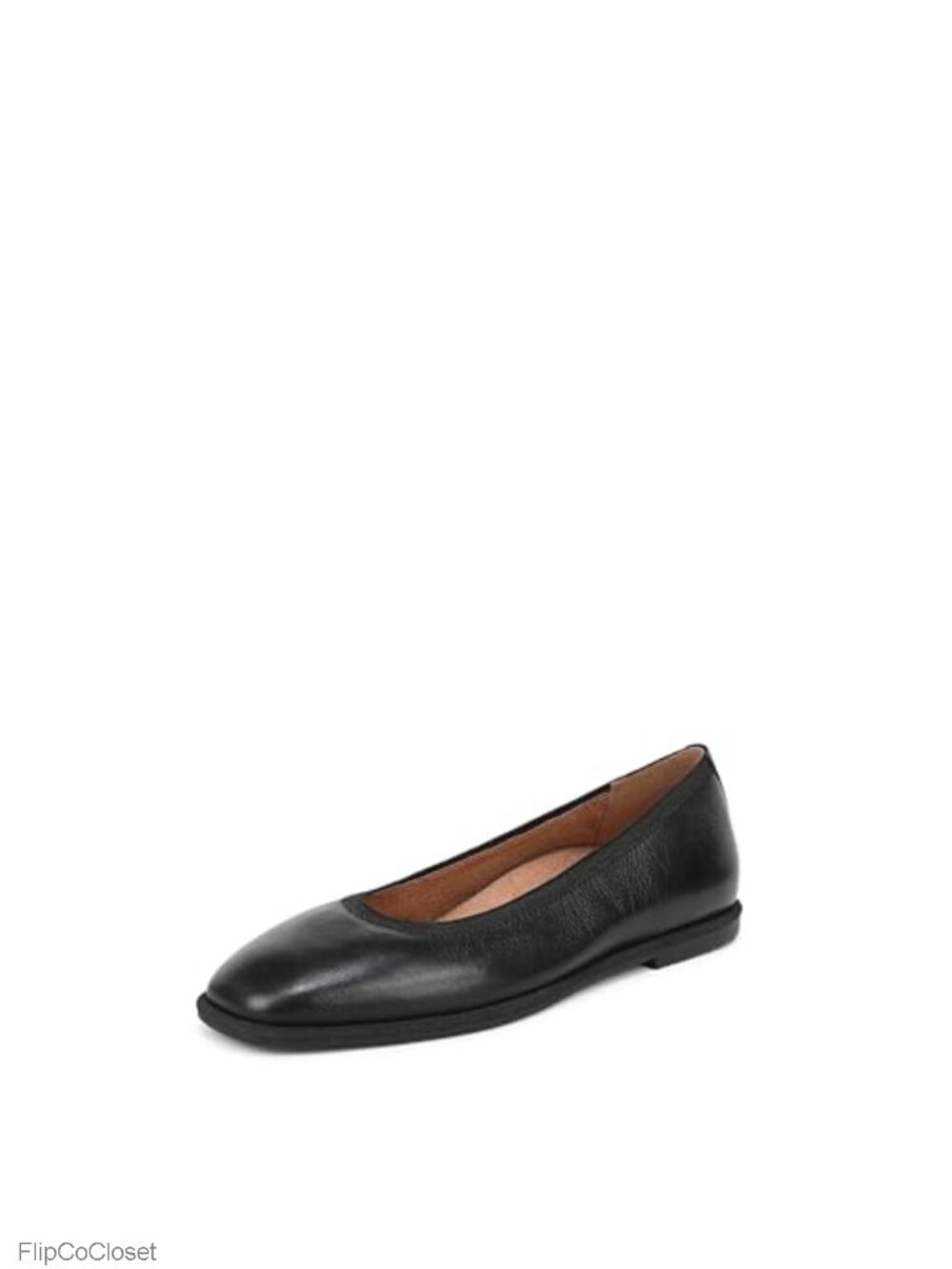Women's Leather Ballet Flats Round Toe Slip-On Comfort Walking Shoes
